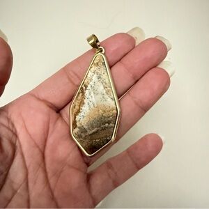 Gold and Brown Stone Pendant